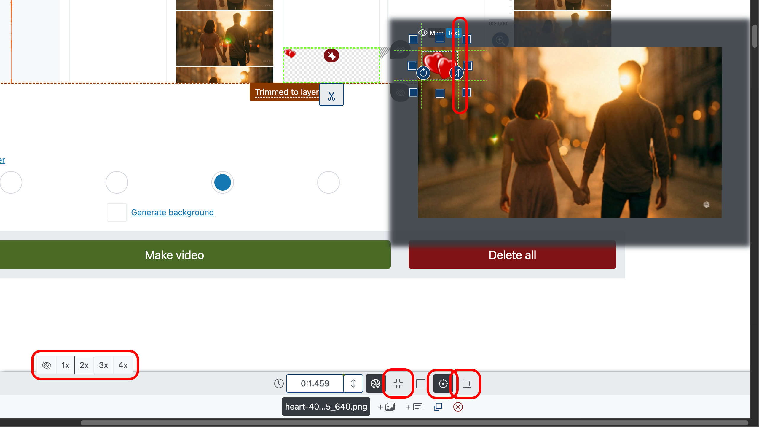 透かしなしの動画編集ツール — 透かしの位置とサイズを整える